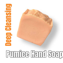 Load image into Gallery viewer, Pumice scrubbing soap bar for deep cleansing and exfoliation with natural pumice minerals.