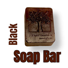 Load image into Gallery viewer, African Black Soap Bar with essential oils, moisturizing and gentle for sensitive skin, eco-friendly and vegan.