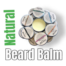 Load image into Gallery viewer, Natural beard balm deep conditioning and styling formula with organic ingredients in small tins from Let's Splash Soap