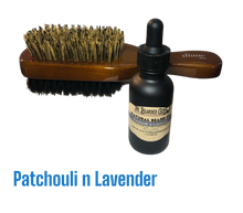 Load image into Gallery viewer, BandHolz Set Boars Hair Beard Brush n Oil Combo choose your favortie gent scents
