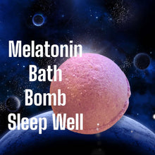 Load image into Gallery viewer, Melatonin bath bomb promoting relaxation and better sleep with organic, eco-friendly ingredients