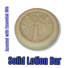 Load image into Gallery viewer, Natural solid lotion bar with essential oils for deep hydration and eco-friendly skincare
