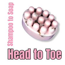 Load image into Gallery viewer, All in one Bathing Bar with scalp massager for head to toe eco-friendly cleansing