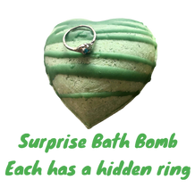 Load image into Gallery viewer, Heart Shaped Surprise Bath Bomb with hidden ring and organic ingredients