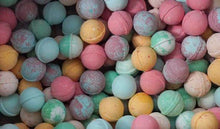 Load image into Gallery viewer, Colorful assorted bubble bath bombs in various pastel shades for relaxing spa bath experience