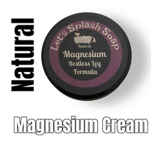 Load image into Gallery viewer, Natural magnesium cream rest leg formula container with black lid
