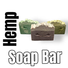 Load image into Gallery viewer, Hemp Soap Bar with shea butter for moisturizing and skin hydration

