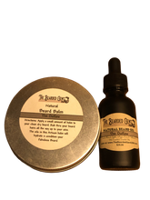 Load image into Gallery viewer, Dutchman Set INCLUDES: Beard Balm n Beard Oil choose your favorite gent scent large size
