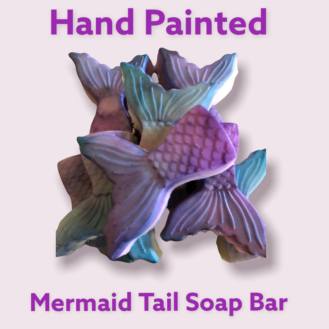Hand painted Goats Milk Mermaid Tail Soap Bar