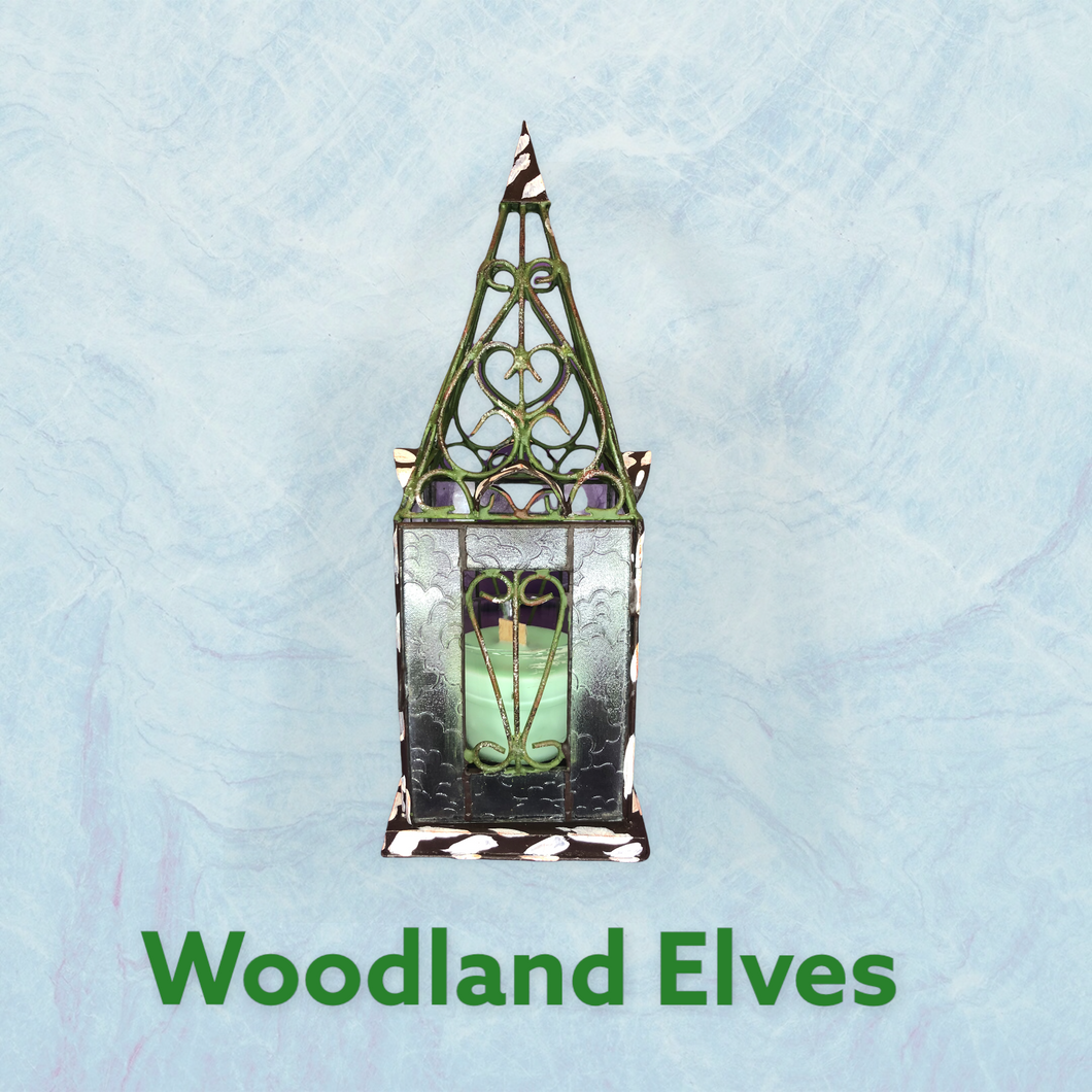 Whimsical Fairy House with handmade candle scented in Woodland Elves