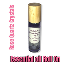 Load image into Gallery viewer, Essential Oil roller with Rose Quartz Crystals
