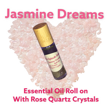 Load image into Gallery viewer, Essential Oil roller with healing Rose Quartz Crystals
